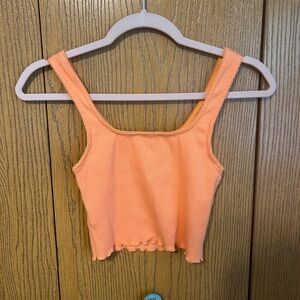Orange crop tank top